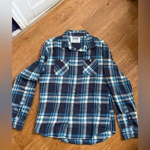 Urban Pipeline Navy and Cream Plaid Men's Shirt